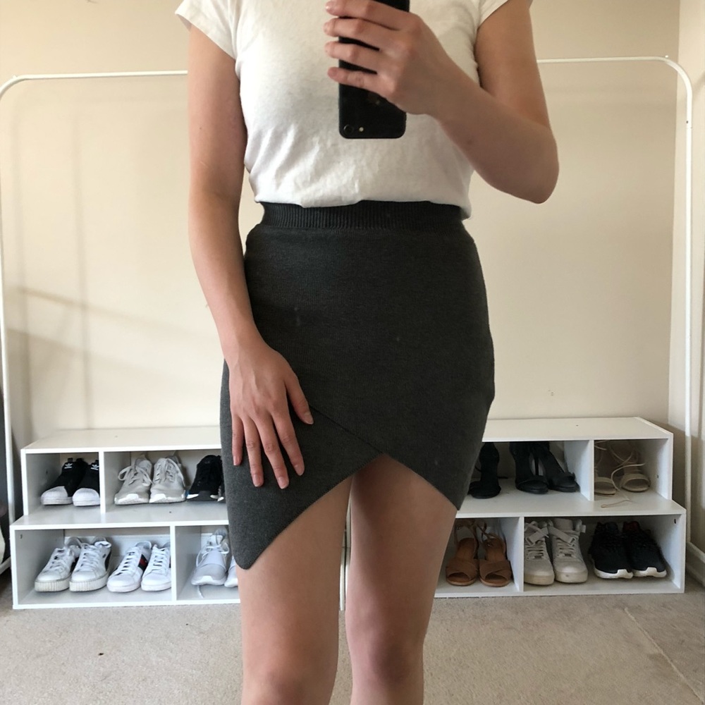 Knit cross over skirt